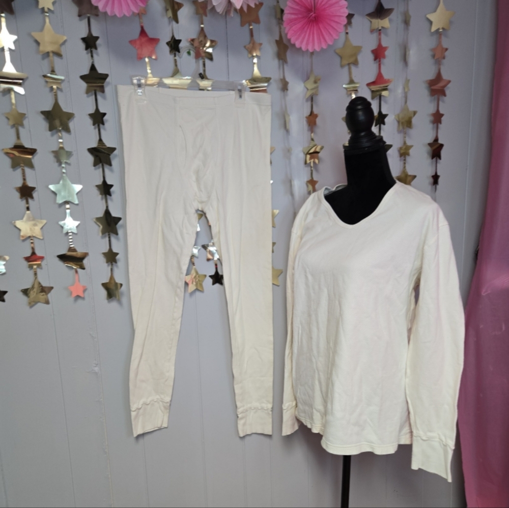 Mens 100% cotton CONTTONIQUE LONG JOHN thermal set